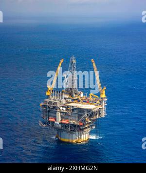 Piattaforma di trivellazione petrolifera Golfo del Messico Foto Stock