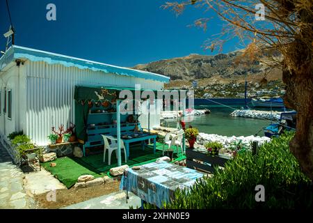 Kalymnos e l'isola di Telendos Foto Stock