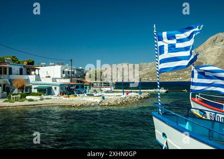 Kalymnos e l'isola di Telendos Foto Stock