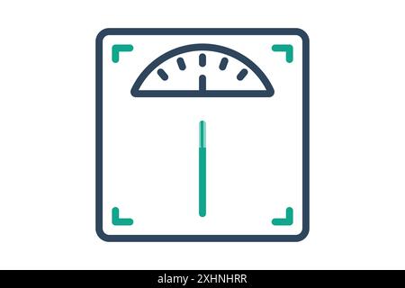 Icona della bilancia. icona relativa al monitoraggio delle variazioni di peso. stile icona linea. illustrazione vettoriale degli elementi nutrizionali Illustrazione Vettoriale