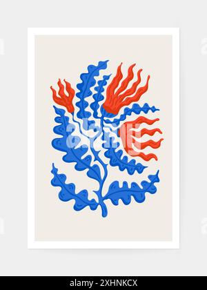 Poster Vector floreali moderni ispirati a Matisse Illustrazione Vettoriale