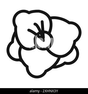 Icona di gladiolus Vector con grafica in bianco e nero Illustrazione Vettoriale