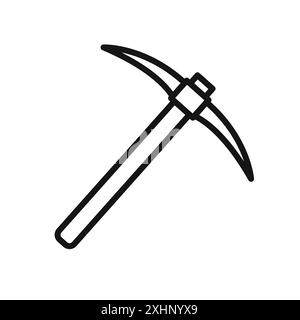 Icona piccone vettore grafico linea nera con bordo bianco e nero segno di collezione Illustrazione Vettoriale