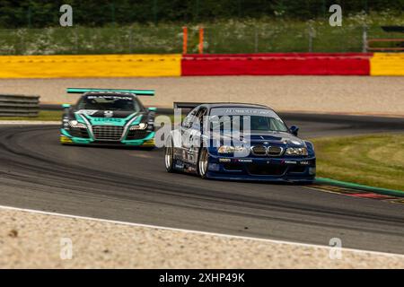 Franchorchamps, Belgio, 27 2024 giugno #54 Steven Osborne (GB) - BMW M3 E46 GTR/2001 durante la 24 ore Crowdstrike Spa 2024, edizione centenaria, EN Foto Stock