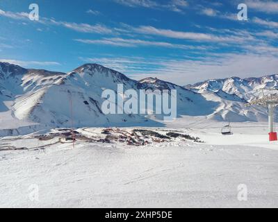 Sky Center, Las Leñas, Mendoza, Argentina. Foto Stock