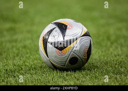 Berlino, Germania. 14 luglio 2024. Il pallone di Adidas visto durante la finale di UEFA Euro 2024 tra Spagna e Inghilterra all'Olympiastadion di Berlino. Credito: Gonzales Photo/Alamy Live News Foto Stock