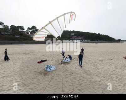 Francia, Gironde, Bassin d'Arcachon, il SeaKite è il risultato della trasformazione dell'Hydraplaneur, il catamarano record di velocità creato dal nav Foto Stock