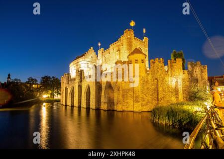 Belgio, Fiandre orientali, Gand, castello dei conti delle Fiandre (Gravensteen) Foto Stock