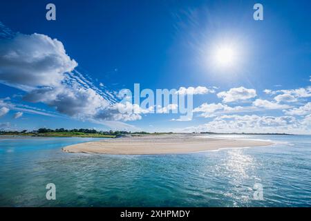 Francia, Finistere, Plobannalec-Lesconil, l'estuario Ster sul sentiero costiero o GR 34 percorso lungo distanza Foto Stock