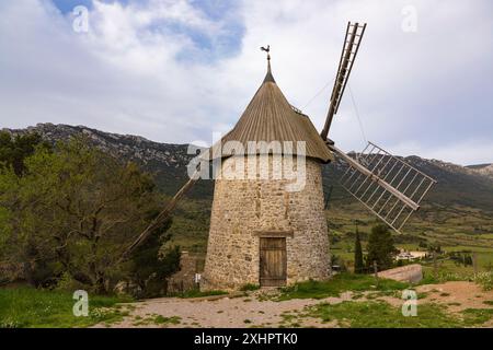 Francia, Aude, Cathare Country, Cucugnan, Omer Mill Foto Stock