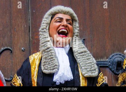 Londra, Regno Unito. 15 luglio 2024. Shabana Mahmood giurò come Lord Gran Cancelliere presso le Royal Courts of Justice. Crediti: Karl Black/Alamy Live News Foto Stock