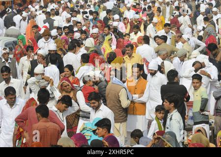 India, Rajasthan, Mukam Surround, Samrathal Dora, ,Jambeshwar festival, pellegrini Bishnoi Foto Stock