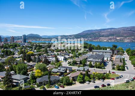 Vista della città di Kelowna, British Columbia, Canada Foto Stock