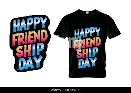 T-shirt Friendship Day Typography Design con file vettoriale Illustrazione Vettoriale