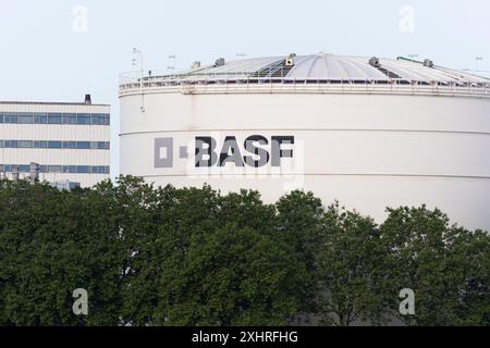 BASF, Lugwigshafen am Rhein, zona industriale, Mannheim, Baden-Wuerttemberg, Germania Foto Stock