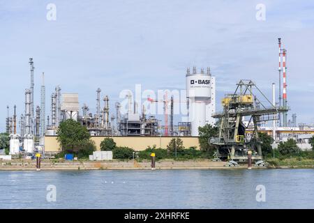 BASF, Lugwigshafen am Rhein, zona industriale, Mannheim, Baden-Wuerttemberg, Germania Foto Stock