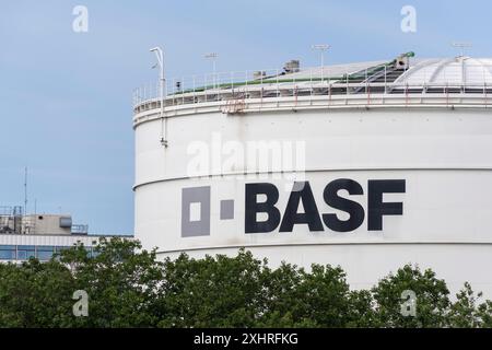 BASF, Lugwigshafen am Rhein, zona industriale, Mannheim, Baden-Wuerttemberg, Germania Foto Stock