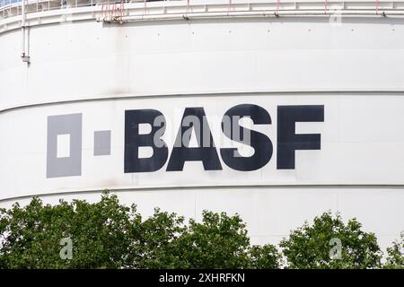 BASF, Lugwigshafen am Rhein, zona industriale, Mannheim, Baden-Wuerttemberg, Germania Foto Stock