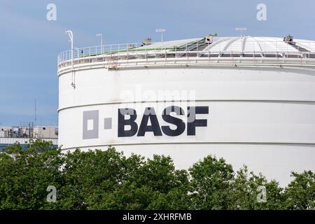 BASF, Lugwigshafen am Rhein, zona industriale, Mannheim, Baden-Wuerttemberg, Germania Foto Stock