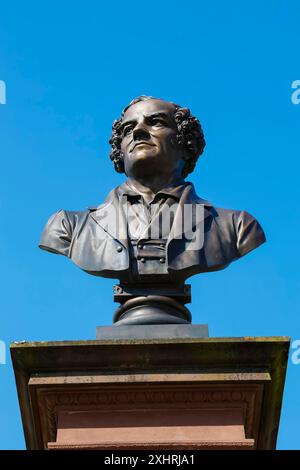 Monumento in onore di Conradin Kreutzer, musicista, direttore d'orchestra e compositore, busto di Hans Baur, scultore, scultura, ritratto, ritratto, testa, faccia Foto Stock