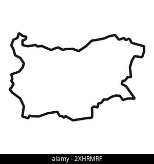 Icona della mappa della Bulgaria Vettore artistico della linea nera con contorno bianco e nero segno della collezione Illustrazione Vettoriale