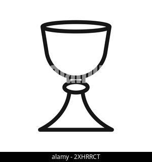 Icona del calice Sacro, vettoriale della collezione Black line in bianco e nero Illustrazione Vettoriale