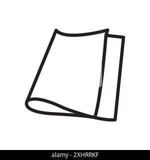 Icona carta piegata vettore grafico linea nera in bianco e nero segno di raccolta del set di contorni Illustrazione Vettoriale