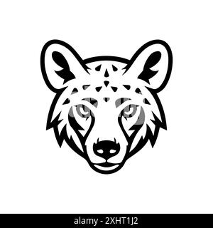 Icona di iena o simbolo di linea moderna. Grafica a linee vettoriali e design a icone con un contorno audace. Bianco e nero simbolo minimalista Pixel Perfect bianco isolato Illustrazione Vettoriale