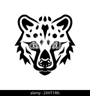 Icona di iena o simbolo di linea moderna. Grafica a linee vettoriali e design a icone con un contorno audace. Bianco e nero simbolo minimalista Pixel Perfect bianco isolato Illustrazione Vettoriale