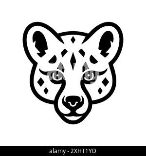 Icona di iena o simbolo di linea moderna. Grafica a linee vettoriali e design a icone con un contorno audace. Bianco e nero simbolo minimalista Pixel Perfect bianco isolato Illustrazione Vettoriale