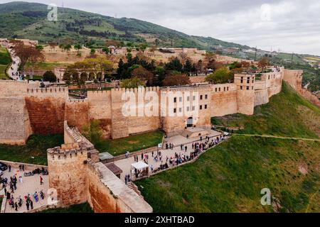 Fortezza di Naryn-Kala a Derbent, Dagestan, Russia, vista aerea. Foto Stock