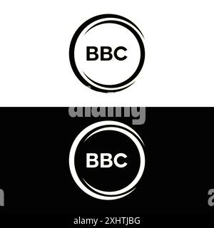 Logo BBC. DESIGN B B C. Lettera bianca della BBC. Logo BBC, B B C lettera. Logo lettera B B C in ORO, LOGO GOLDEN, TRE, stile. set di logo letter Illustrazione Vettoriale