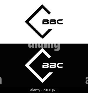 Logo BBC. DESIGN B B C. Lettera bianca della BBC. Logo BBC, B B C lettera. Logo lettera B B C in ORO, LOGO GOLDEN, TRE, stile. set di logo letter Illustrazione Vettoriale