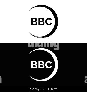 Logo BBC. DESIGN B B C. Lettera bianca della BBC. Logo BBC, B B C lettera. Logo lettera B B C in ORO, LOGO GOLDEN, TRE, stile. set di logo letter Illustrazione Vettoriale