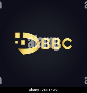 Logo BBC. DESIGN B B C. Lettera bianca della BBC. Logo BBC, B B C lettera. Logo lettera B B C in ORO, LOGO GOLDEN, TRE, stile. set di logo letter Illustrazione Vettoriale