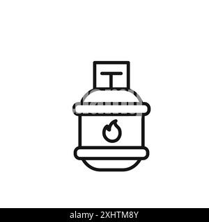 L'icona della bombola di gas delinea la raccolta o è impostata in bianco e nero Illustrazione Vettoriale