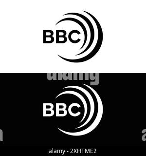 Logo BBC. DESIGN B B C. Lettera bianca della BBC. Logo BBC, B B C lettera. Logo lettera B B C in ORO, LOGO GOLDEN, TRE, stile. set di logo letter Illustrazione Vettoriale