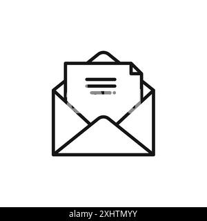 L'icona del messaggio di posta elettronica delinea la raccolta o è impostata in bianco e nero Illustrazione Vettoriale