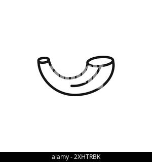 L'icona di Shofar delinea la collezione o il set in bianco e nero Illustrazione Vettoriale