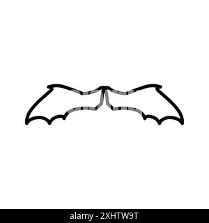 bat wing icon logo lineare set di marchi in bianco e nero per il web Illustrazione Vettoriale