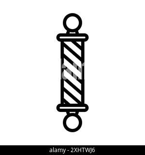 collezione barber pole icon logo lineare in bianco e nero per il web Illustrazione Vettoriale