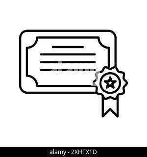 Icona certificato logo lineare Set di marchi in bianco e nero per il Web Illustrazione Vettoriale