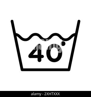 Icona per la cura dell'abbigliamento, logo lineare, collezione in bianco e nero per il Web Illustrazione Vettoriale