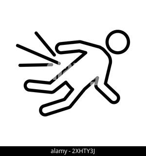 collezione di logo lineare icona incidente autunnale in bianco e nero per il web Illustrazione Vettoriale