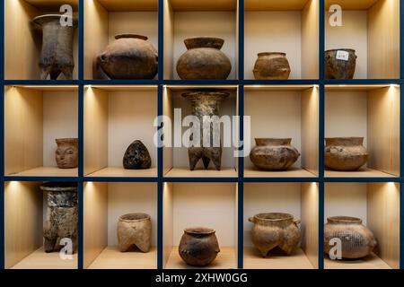 16 maggio 2024, Sanya, Hainan, Cina. File di tè cinese puerh in mostra. Il tè PU erh è originario dell'altopiano dello Yunnan. Foto Stock