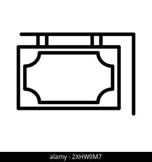 icona cartellone con logo lineare set di marchi in bianco e nero per il web Illustrazione Vettoriale