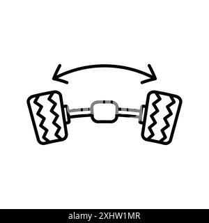 icona allineamento ruote collezione logo lineare in bianco e nero per il web Illustrazione Vettoriale