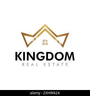 Modello di logo semplice Business Business Real Estate Home Residence Kingdom Illustrazione Vettoriale