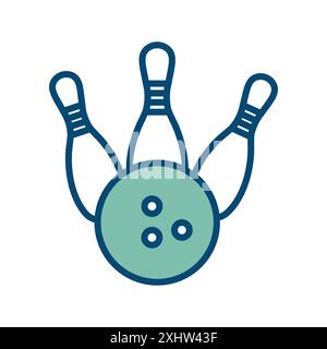 modello di disegno vettoriale icona bowling su sfondo bianco Illustrazione Vettoriale
