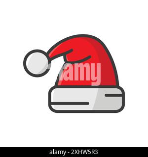 cappello di natale - modello di disegno vettoriale dell'icona del cappello di babbo natale su sfondo bianco Illustrazione Vettoriale